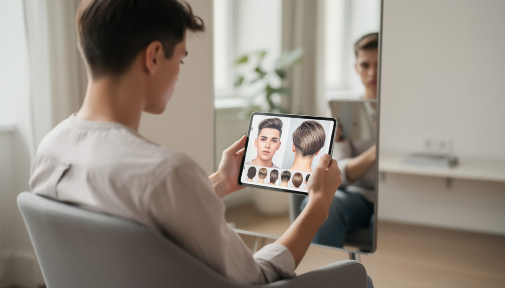 essayez gratuitement notre simulateur de coupe de cheveux en ligne et découvrez votre nouveau style sans aucun risque. testez différentes coiffures en quelques clics !