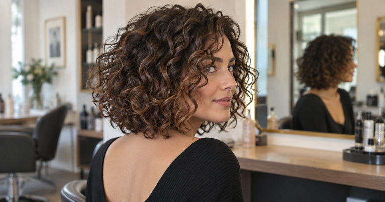Carré plongeant sur cheveux bouclés : éviter l’effet triangle