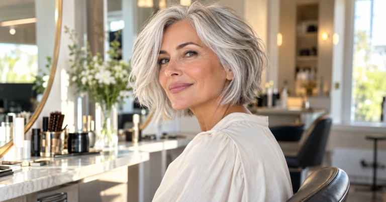 Quelle coupe choisir avec des cheveux blancs après 50 ans ?